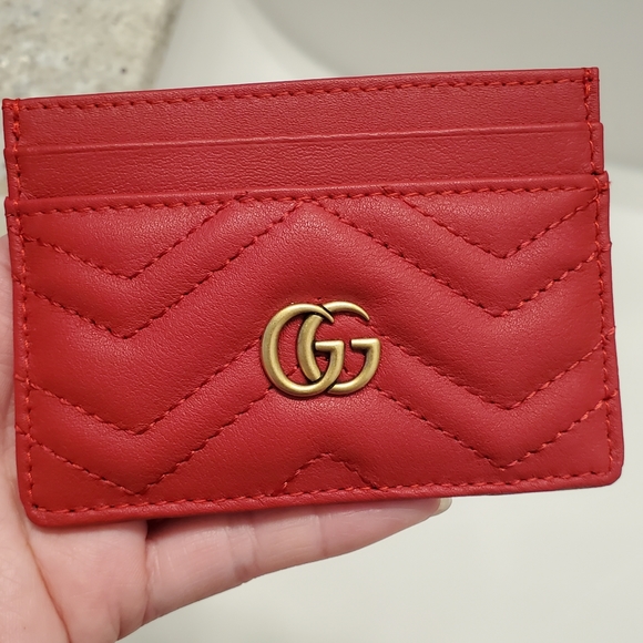 Gucci Red Card Holder - Picture 1 of 8